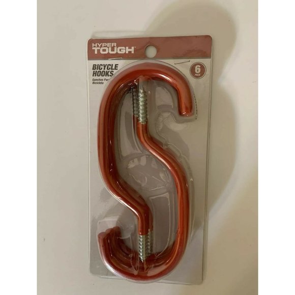 New 6 Hyper Tough Vinyl Coated Screw In Ceiling Wall Bicycle Hooks Hangers - Picture 1 of 4
